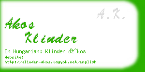 akos klinder business card